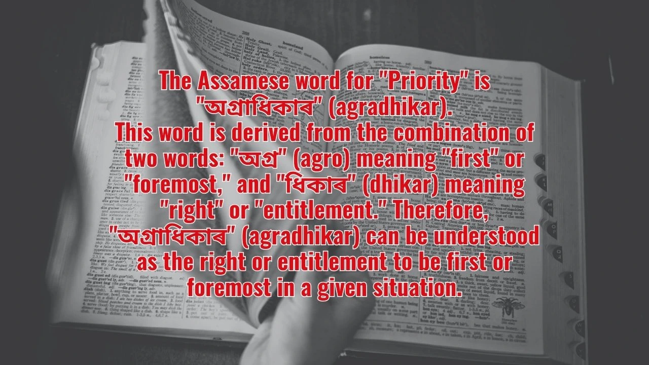 Priority Meaning In Assamese